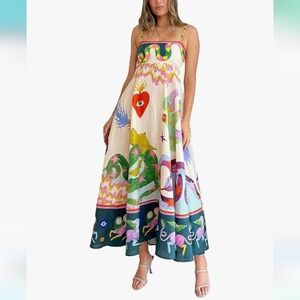 🎨 Colorful Maxi Dress with Abstract Print 🎨